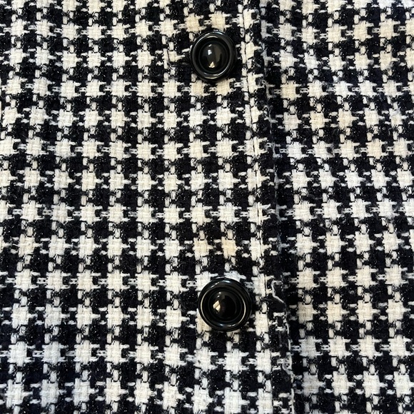 Zara Basic Black and White Houndstooth Jacket Womens 8 - Picture 4 of 7